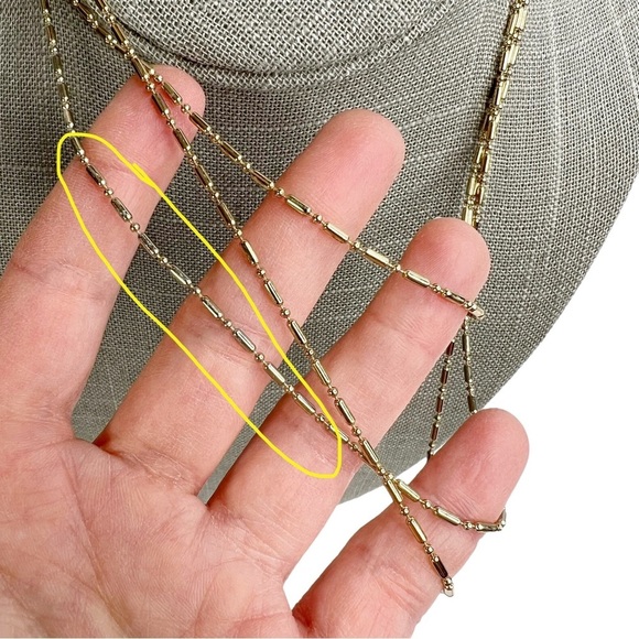 Baublebar Oval Druzy Gold Tone Multi Chain Layered Necklace - Picture 6 of 11